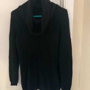 Woman’s Cowl Neck Black Sweater Long Sleeve